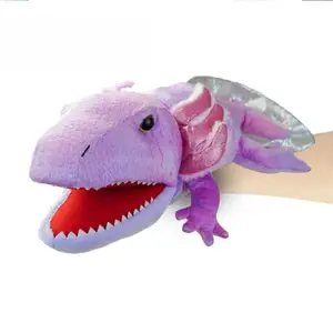 Custom Soft Educational Hand Puppet Stuffed Animal Realistic lizard Salamander Frog Crocodile Plush Puppet Toy