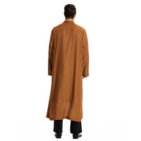 Abaya ouverte pour hommes, Jubba Thobe saoudienne, Vêtement islamique, Kimono Ramadan, Robe à manches longues, Caftan, Robe arabe de Dubaï à col montant
