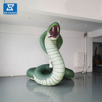 Décoration de scène personnalisée avec serpent gonflable géant vert Cobra