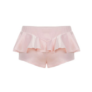 Breathable Stretch Satin <b>Skort</b> with Flounce Hem-Natural Waist Slim-Fit A-Line Palazzo Pants for <b>Women</b> - Product Image 6