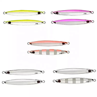 Leurre Bionique Plombé Électroplaqué à Rayures Lumineuses 70g/110g/160g/200g Finition Chrome pour Eau Salée