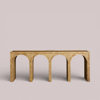 Console moderne en bois de chêne massif, table console de luxe de grande taille pour l'entrée, le salon, meubles de salon