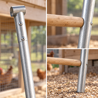 [En stock] Échelle à volailles en bois avec structure métallique, support d'activité à 4 marches pour poulailler extérieur