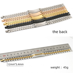 ZOGXIN Gold Stainless Steel Watch Band 20mm Geometric Design Durable Men's Bracelet - Product Image 2