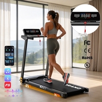 Caminadora Eléctrica Plegable de Dos Niveles de Inclinación con Pantalla Grande y Barra de Agarre para el Hogar