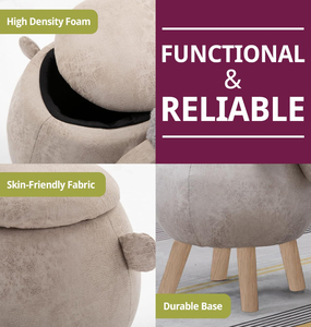 Repose-pieds de canapé avec rangement, en forme de mouton, avec pieds en <span class=keywords><strong>bois</strong></span>, mignon, marron, standard, cadeau - Product Image 5