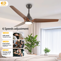 Ventilateur de plafond LED moderne avec lumière, moteur silencieux 220V pour salon, ventilateur décoratif d'intérieur avec télécommande