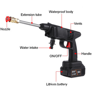 Pistolet de lavage de voiture portable sans fil haute pression avec batterie rechargeable 36V et générateur de mousse - Product Image 6