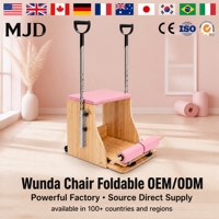 Chaise pliante professionnelle MJD en chêne pour studio de Pilates, équipement de yoga et de fitness, prix direct usine, personnalisation OEM/ODM, CE/SGS