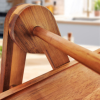 Hoogwaardig massief acacia houten dienblad met drie lagen, modern design, gepolijst, milieuvriendelijk, groothandel