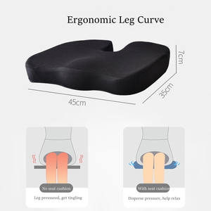 Coussin de chaise ergonomique en mousse à mémoire de forme personnalisé OEM, coussin de siège de bureau, coussin de fessier pour longues sessions en voiture, coussin de voiture et de bureau gris - Product Image 2
