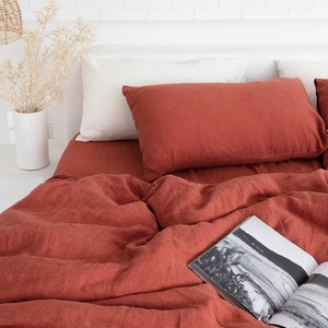 Ensemble de literie en lin pur 100 % personnalisé pour hôtel, housse de couette et draps de mariage – Vente en gros - Product Image 5