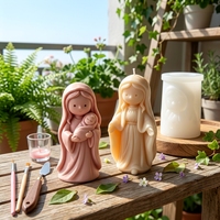 Moule en silicone 3D pour poupée en plâtre, fille en prière, pour la création de poupées DIY, décoration intérieure, artisanat fait main, bougies, plâtre et résine époxy