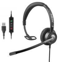 Micro-Casque Beien Modèle BH29, Haute Clarté Vocale, Filaire, Binaural ou Mono, avec Microphone, Casque pour Centre d'Appels