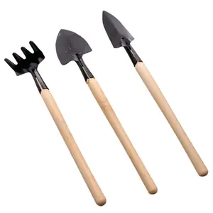 Best Selling 3 Stuks Mini Handgereedschap Set Voor Tuinieren Aangepaste Label Houten Bonsai Gereedschap