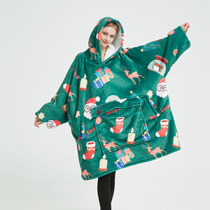 Usine <span class=keywords><strong>pas</strong></span> <span class=keywords><strong>cher</strong></span> hiver luxe chaud portable <span class=keywords><strong>couverture</strong></span> unisexe surdimensionné sherpa <span class=keywords><strong>couverture</strong></span> de noël à capuche grandes couvertures jette pour l'hiver - Product Image 1
