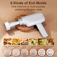 Machine à pâtes électrique automatique sans fil, manuelle, pour la découpe et le pressage de la pâte à spaghetti, avec 6 moules