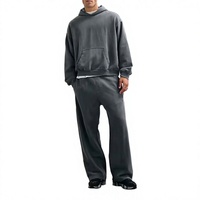 Ensembles de survêtements unisexes OEM en coton surdimensionné, respirants, tendance streetwear, de haute qualité, délavés à la pierre et personnalisés, effet délavé à l'acide, pour l'hiver