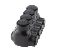 Conectores de Cable Eléctrico Negros UL QMS-S350-4, Conectores Multi-Tap Aislados, Terminales LUG de Entrada de un Solo Lado, UL y Sin Certificación UL