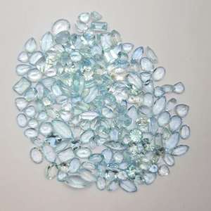 Grado superior 100% Aguamarina natural Oval Facetado Laboratorio Creado Tamaño calibrado suelto Piedras preciosas para la fabricación de joyas Uso a granel - Product Image 1