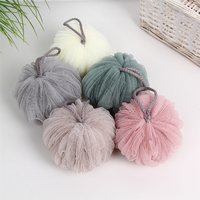 Boules d'éponge de bain en maille douce 60g épurateurs exfoliants en nylon PE 5 couleurs boule de bain douche mode unisexe
