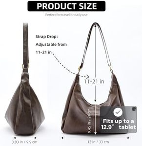 Sac Hobo en PU pour femme <span class=keywords><strong>Celestina</strong></span>, ultra doux, pliable, en cuir végétalien, sac à main à bandoulière avec fermeture à glissière, sac fourre-tout tendance et décontracté - Product Image 2