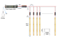 Kit d'éclairage d'escalier à LED bicolore PWM Capteurs de mouvement à gradation Alimentation WS2811 Type IC Lampe en cuivre Éclairage linéaire pour escaliers
