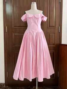 AELESEEN 2025 printemps été femmes douce longue robe femmes Design mode hors de l'épaule Slash cou taille haute mince élégant - Product Image 4