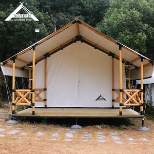 <span class=keywords><strong>Cabane</strong></span> de glamping de luxe <span class=keywords><strong>en</strong></span> toile de bois pour hôtels, maisons personnalisées-Tente de lit safari pour une vie <span class=keywords><strong>en</strong></span> plein air confortable - Product Image 4
