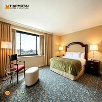 Meubles de suite américaine de style Hilton en bois moderne, lit king-size, canapé et fauteuil pour hôtel à Washington DC