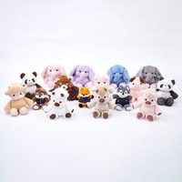 Ensemble de jouets en peluche douce de la série Running : Adorables animaux en peluche (éléphant, panda, cochon, vache, renard) – Poupées mascottes de dessins animés – Cadeau d'anniversaire pour enfants