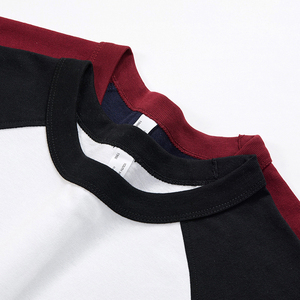 T-shirt col rond 240 GSM 100% Coton avec ourlet incurvé et couture dorsale, couleur secondaire Raglan, impression personnalisée OEM, pour hommes, vente en gros, meilleure qualité - Product Image 5
