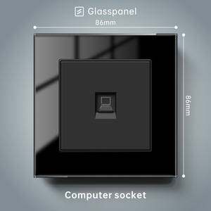 Durable Manual LED Dimming <b>Switch</b> socket with Crystal Glass Panel <b>Single</b> Pole 250V EU Standard White/Black/Grey - Product Image 3