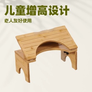 <b>Bamboo</b> Wood Toilet <b>Stool</b> 21.5x39.5x16.5cm Folding Child Booster Elderly Squatting Seat Bathroom Footstool - Product Image 5