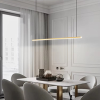 Minimalistischer Restaurant-Kunst-Kronleuchter, Kreatives Design, Persönlichkeit, Einfaches Design, Lange Gerade Linie für Tisch und Bar