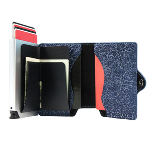 Hot Sale Metallic Leather Slim Minimalist Style Credit <b>Card</b> <b>Holder</b> <b>Wallet</b> Men Anti-rfid Large Capacity Pop up <b>Wallet</b> Cardholder - Product Image 5
