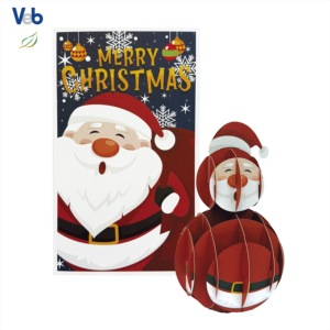 Collection de Noël personnalisée Scents Seasons, carte de vœux individuelle 3D pliable avec bonhomme de neige, Père Noël, cerf, montagne blanche - Product Image 1