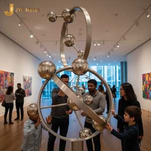 Sculpture EX606 Art Déco en acier inoxydable, étanche, durable, multifonctionnelle, pour décoration murale extérieure, montage au sol, sur mesure - Product Image 6