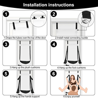 Kit de Balançoire de Porte BDSM pour Couples avec Bandeau, Sangle de Balançoire Ajustable et Poignées pour Positions Intimes, Jeu pour Adultes