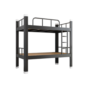 <span class=keywords><strong>Cama</strong></span> litera <span class=keywords><strong>doble</strong></span> de metal de tamaño completo, plataforma de acero negro, <span class=keywords><strong>cama</strong></span> alta para adolescentes, niños y estudiantes con escaleras para dormitorio - Product Image 2