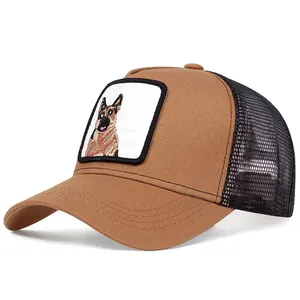 Venta al por mayor sombreros de papá pana a granel cadenas lisas chico animal país cuerda bordada con logotipo personalizado sombrero de camionero