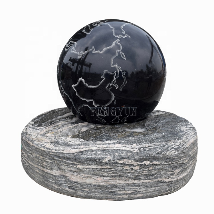 Offre Spéciale rotatif noir granit boule sphère flottante fontaine d'eau