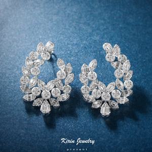 Bague en Zircon en forme de plume, boucles d'oreilles à la mode pour femme, <span class=keywords><strong>prix</strong></span> de gros, nouvelle collection <span class=keywords><strong>2022</strong></span> - Product Image 3