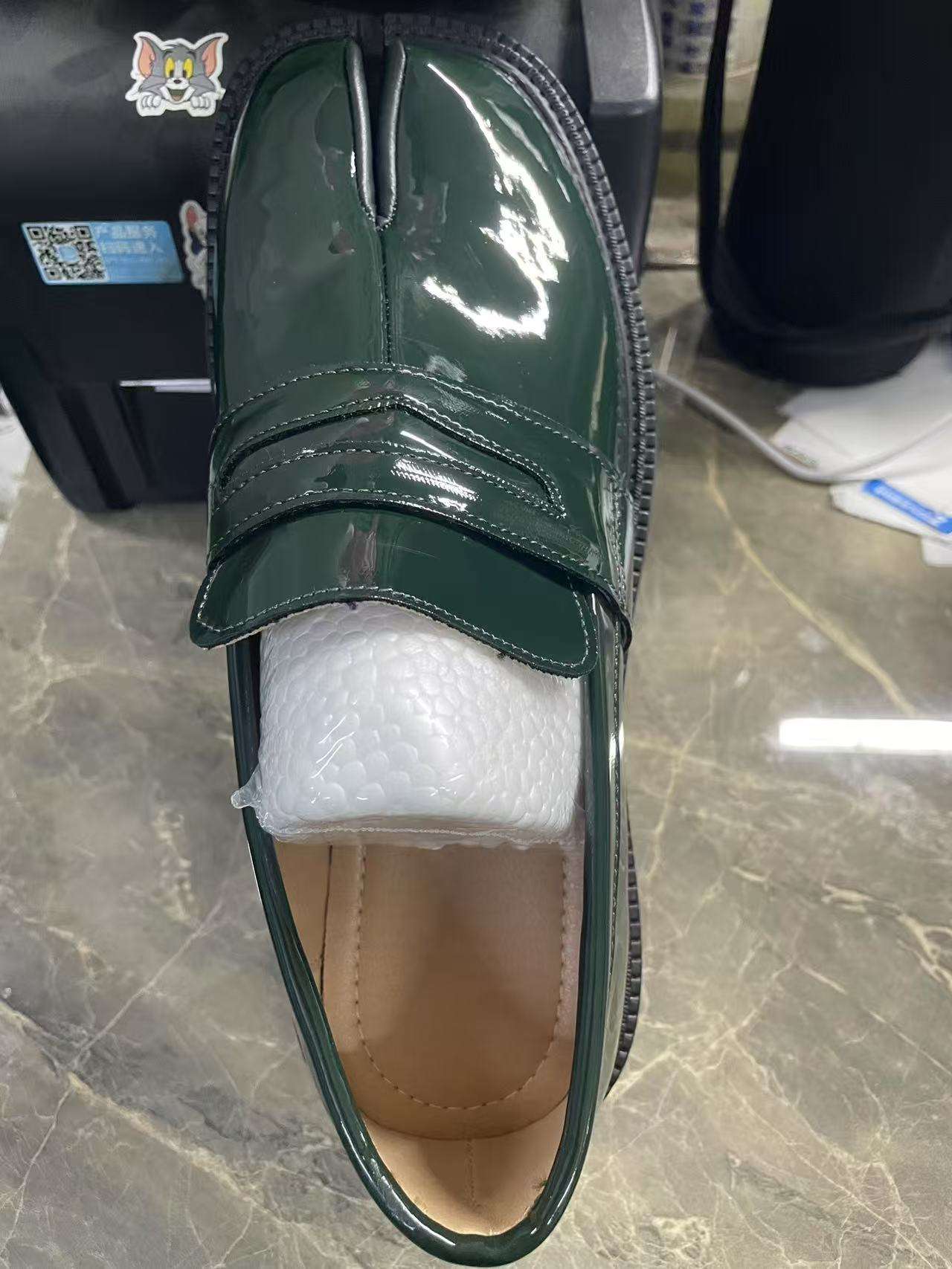 Green  loafers