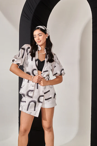 เสื้อเชิ้ตผ้าซาตินพิมพ์ลายสวิสผู้หญิงเสื้อลำลองแฟชั่นฤดูร้อนเสื้อเบลาส์อินเทรนด์มีสไตล์หรูหราเสื้อใส่ทำงาน - Product Image 3