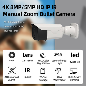 4K 8MP 5MP POE HD IP IR Manual 4X Zoom <strong>Bullet</strong> <strong>Camera</strong> Outdoor 42pcs IR <strong>LED</strong> IR-CUT Night Vision Waterproof Ip66 CCTV Cameras - Product Image 2