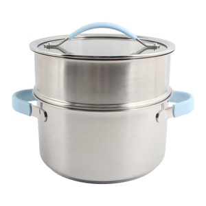 Dishwasher Safe <b>for</b> Gas and <b>Induction</b> Cookers Stainless Steel Soup <b>Pot</b> with Lid and Steamer - Product Image 1