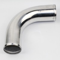 Tubo de Admisión de Aire de 90 Grados, 300 mm de Diámetro Exterior, 80 mm de Diámetro Interior, Unión de Tubo de Aleación de Aluminio en Tono Plateado, Tubo Intercooler para Automóvil