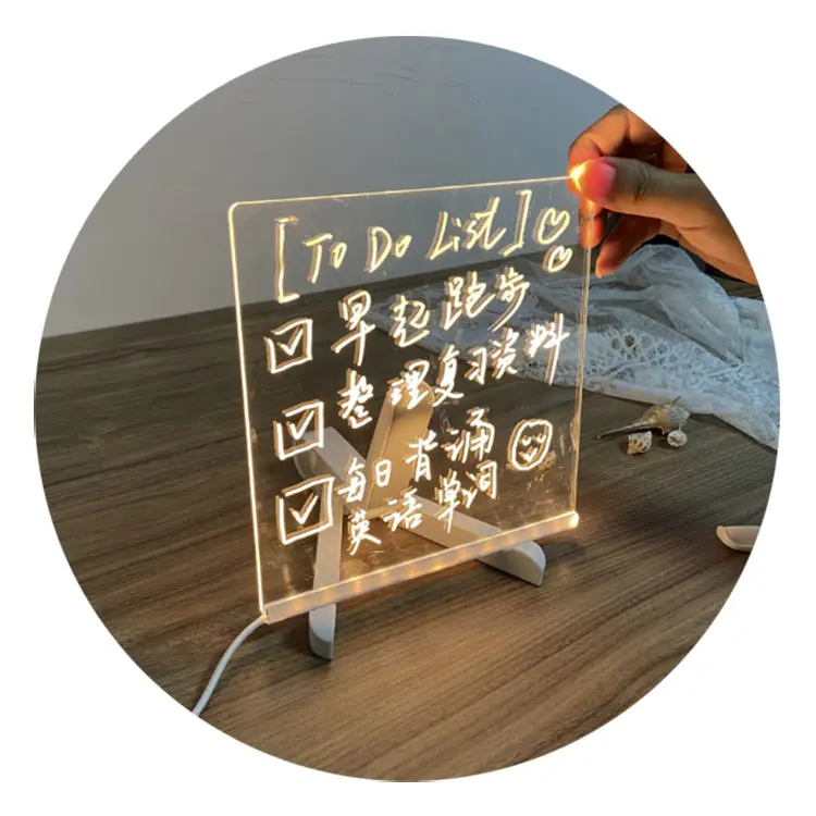 adjustable erasable multifunctional creative led note board light