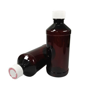 4oz 16oz 473ml Amber PET Plastic Bottles Secure Screw Cap-<b>Empty</b> Containers <b>for</b> Liquid Medicine Syrup Essential Oils Silk Screen - Product Image 5
